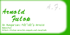 arnold fulop business card